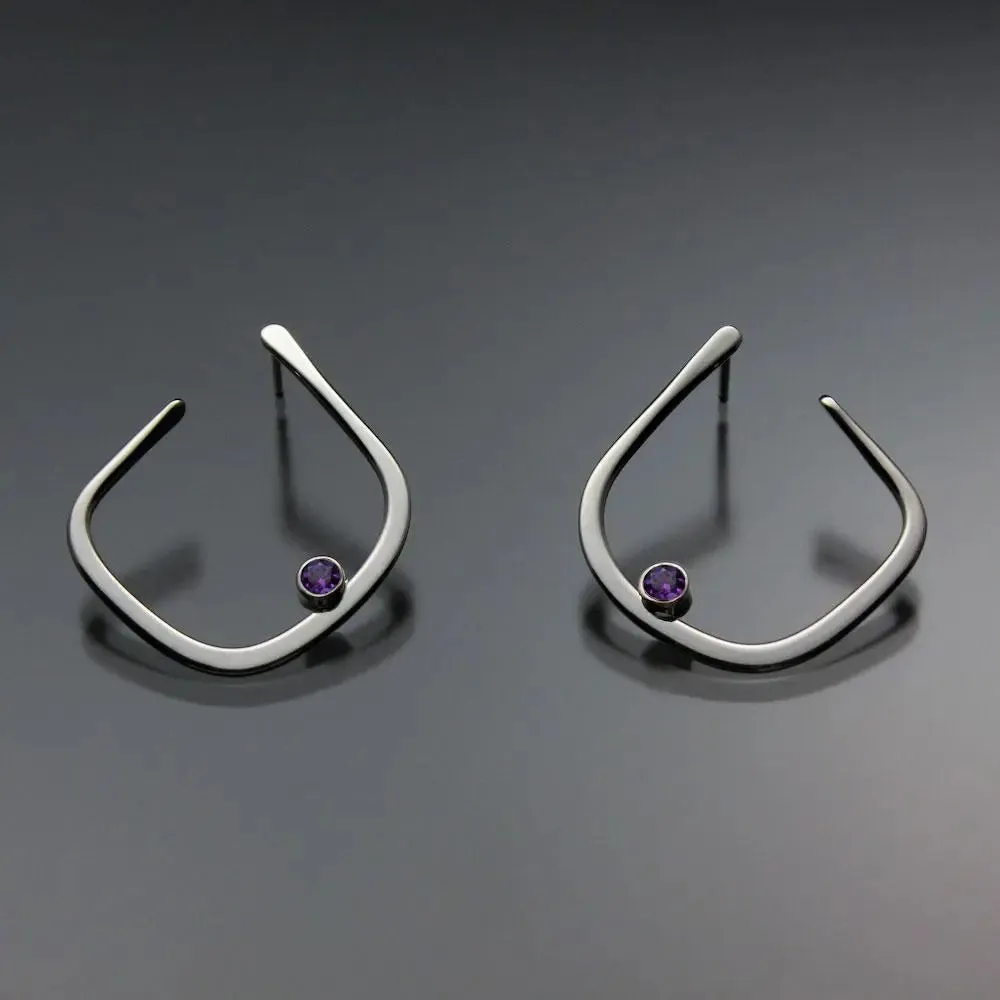 Amethyst Earrings EAR050SSAM Sterling Silver or 14K Gold by John Tzelepis Jewelry