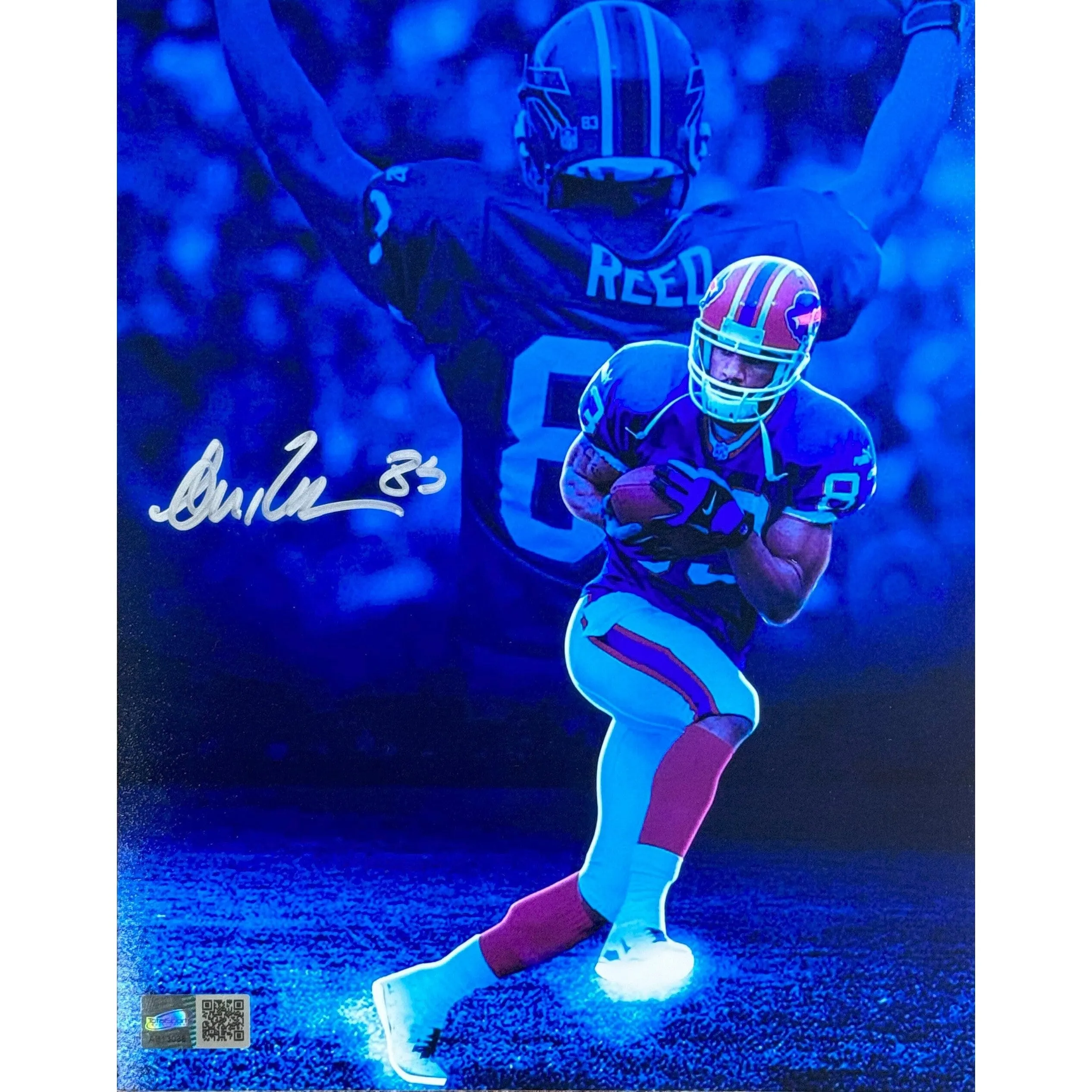 Andre Reed Signed Blue Edit Photo