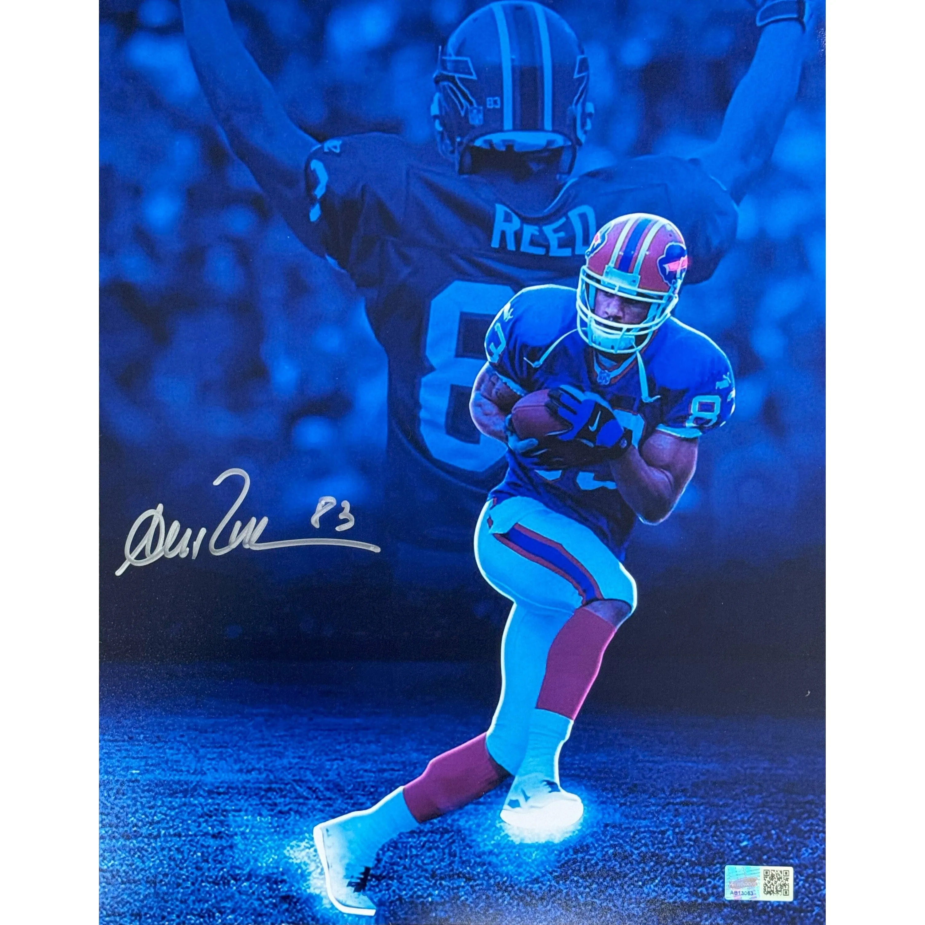 Andre Reed Signed Blue Edit Photo