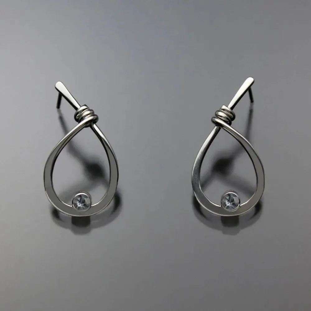 Aquamarine Earrings EAR190SMAQ Sterling Silver by John Tzelepis Jewelry