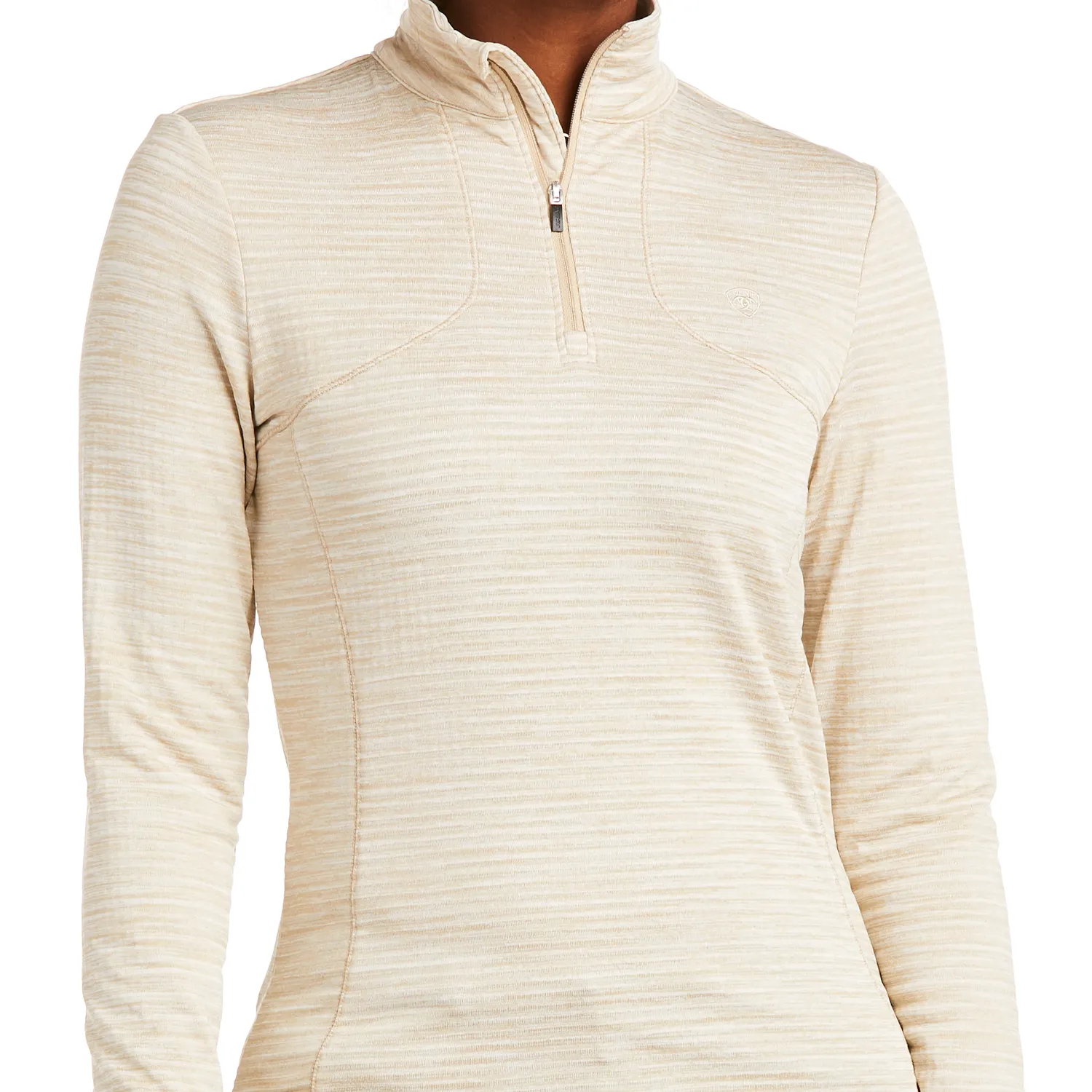 Ariat Women's Gridwork 1/4 Zip Baselayer - Raw Canvas