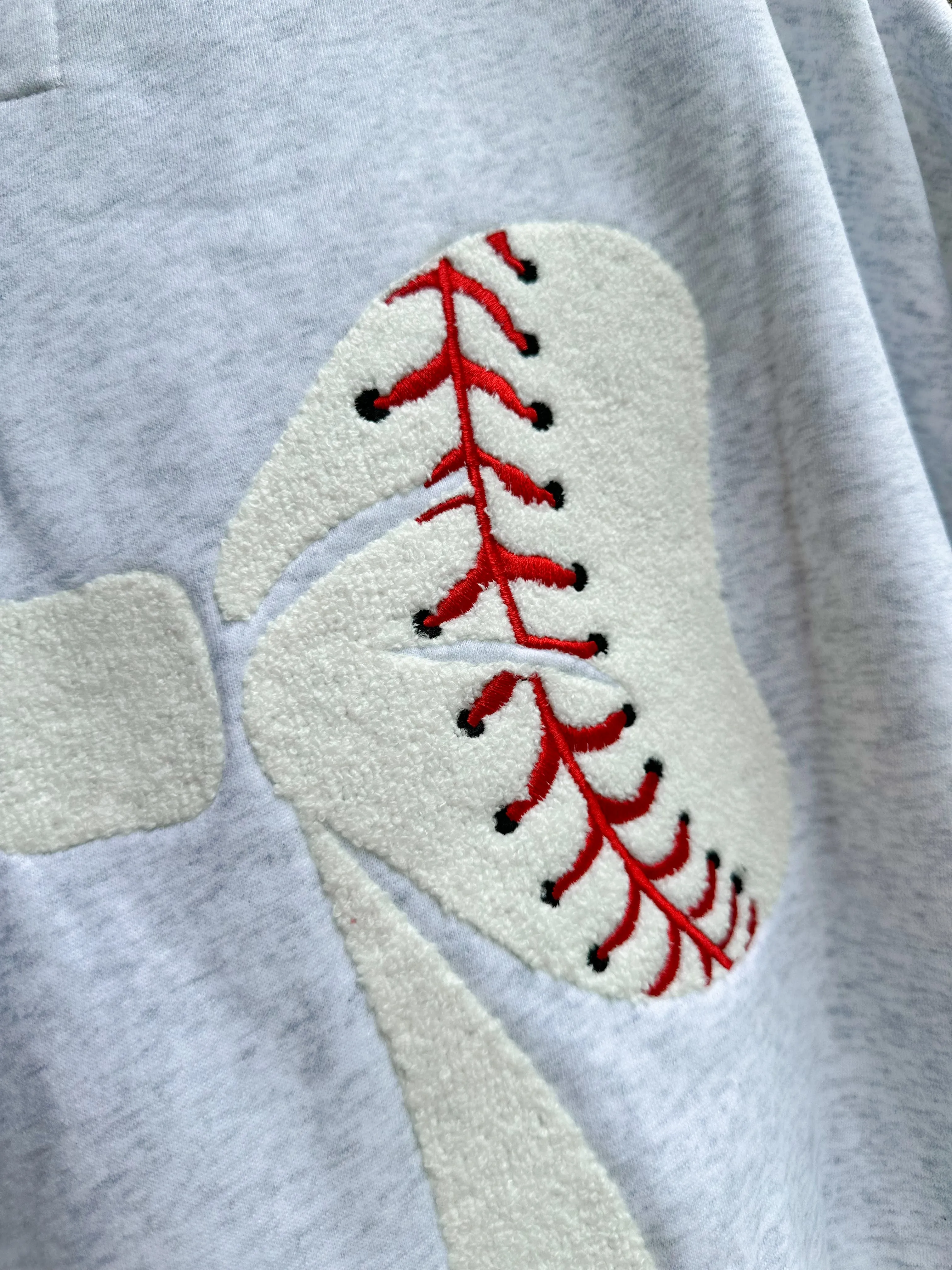 Baseball Bows Embroider Sweatshirt