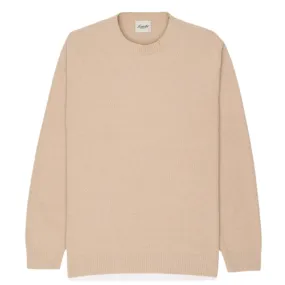 Beige Textured Knit Crewneck