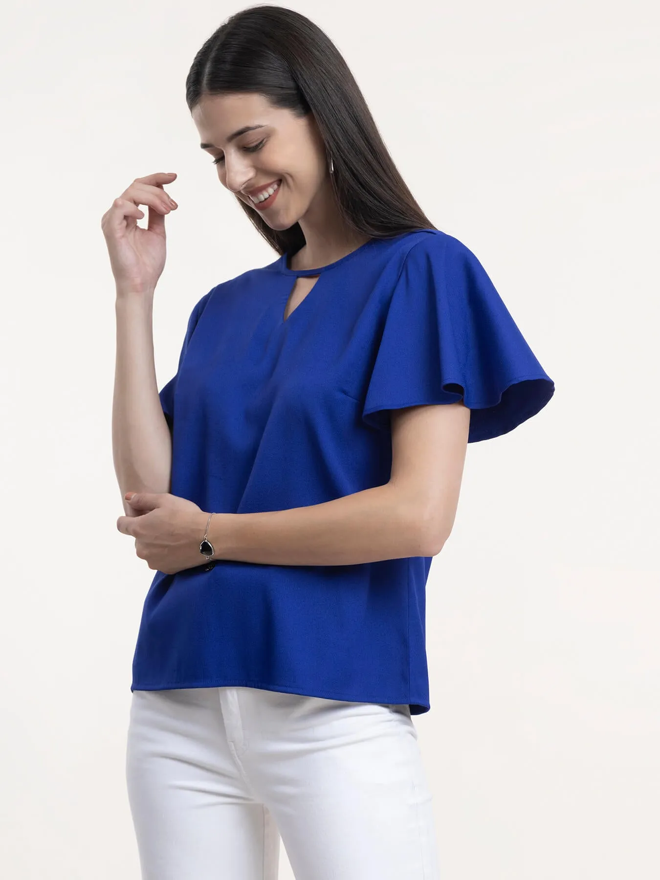 Bell Sleeves Top - Royal Blue