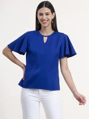 Bell Sleeves Top - Royal Blue