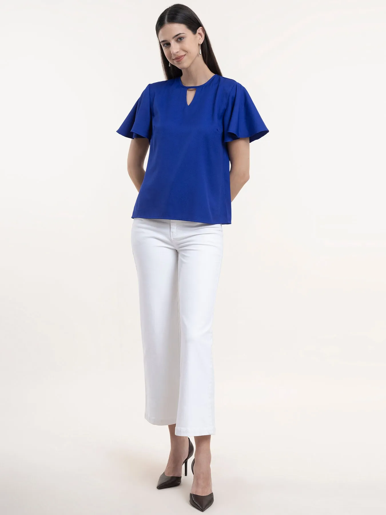 Bell Sleeves Top - Royal Blue