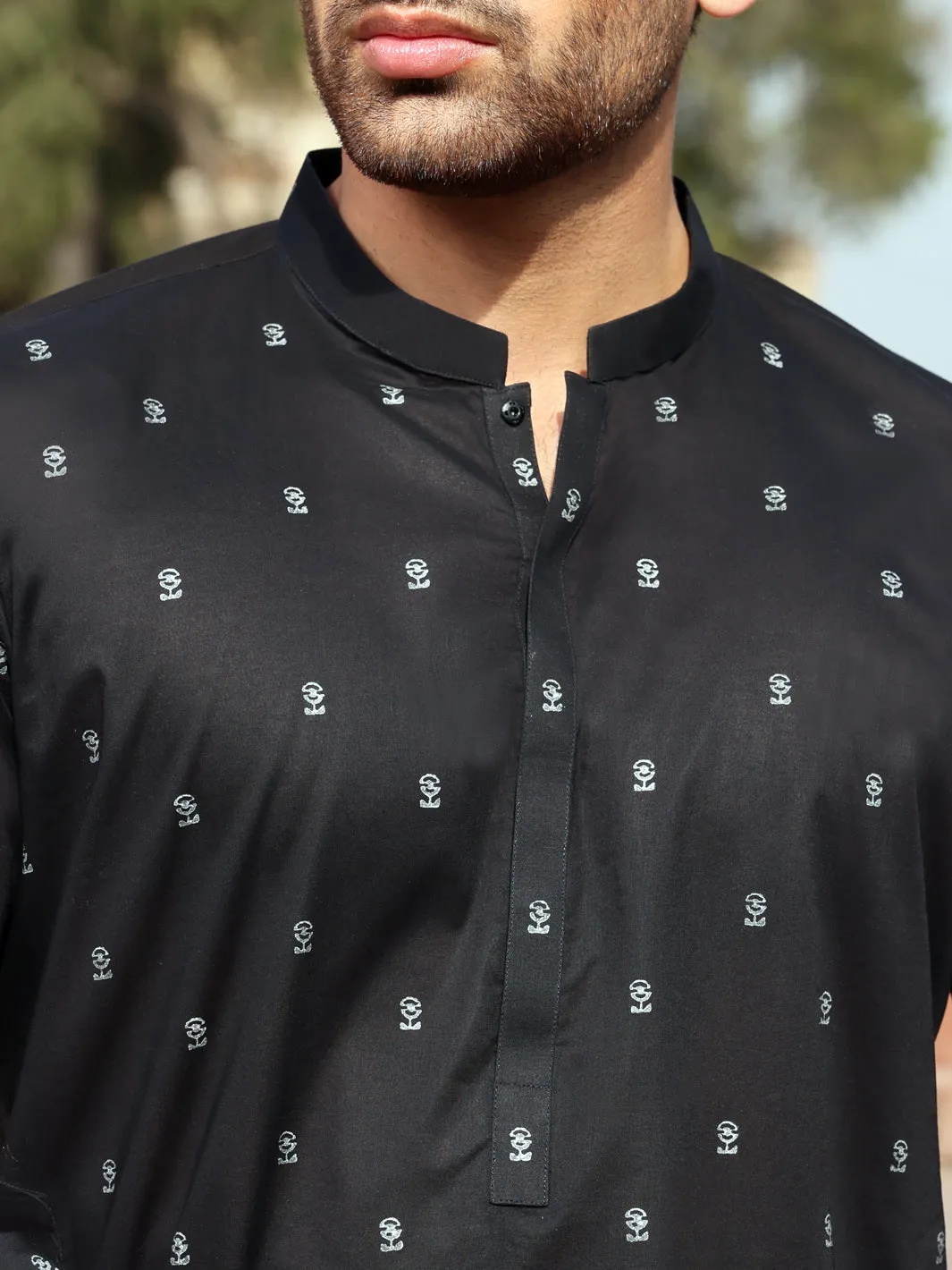 Black Blended Kurta - AL-K-913C