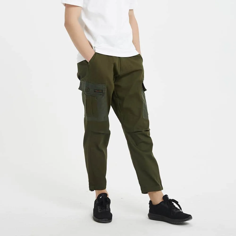 Boysnextdoor 3 Way Patchwork Cargo Chino Pants Green