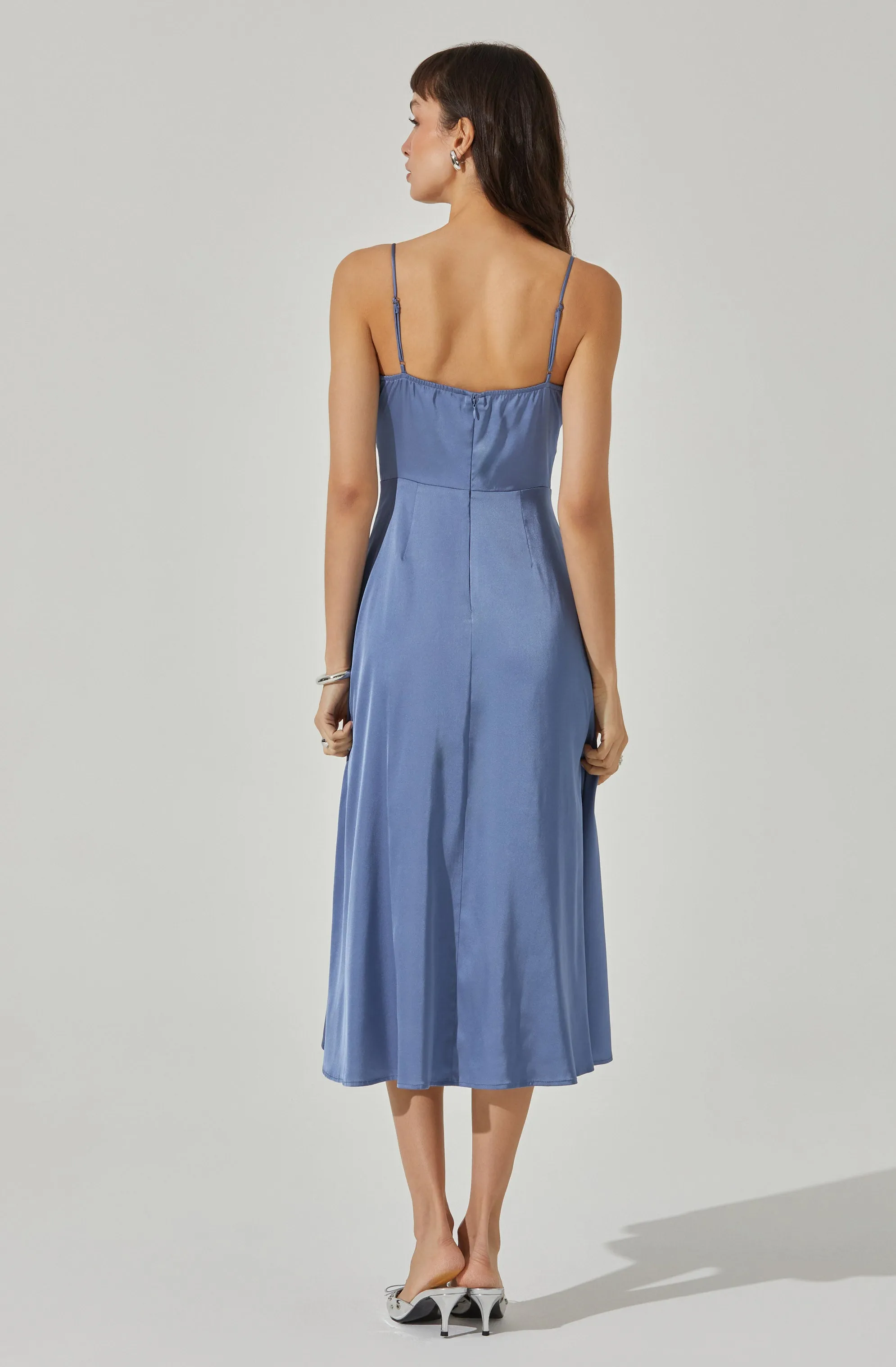 Bustier Satin Midi Dress