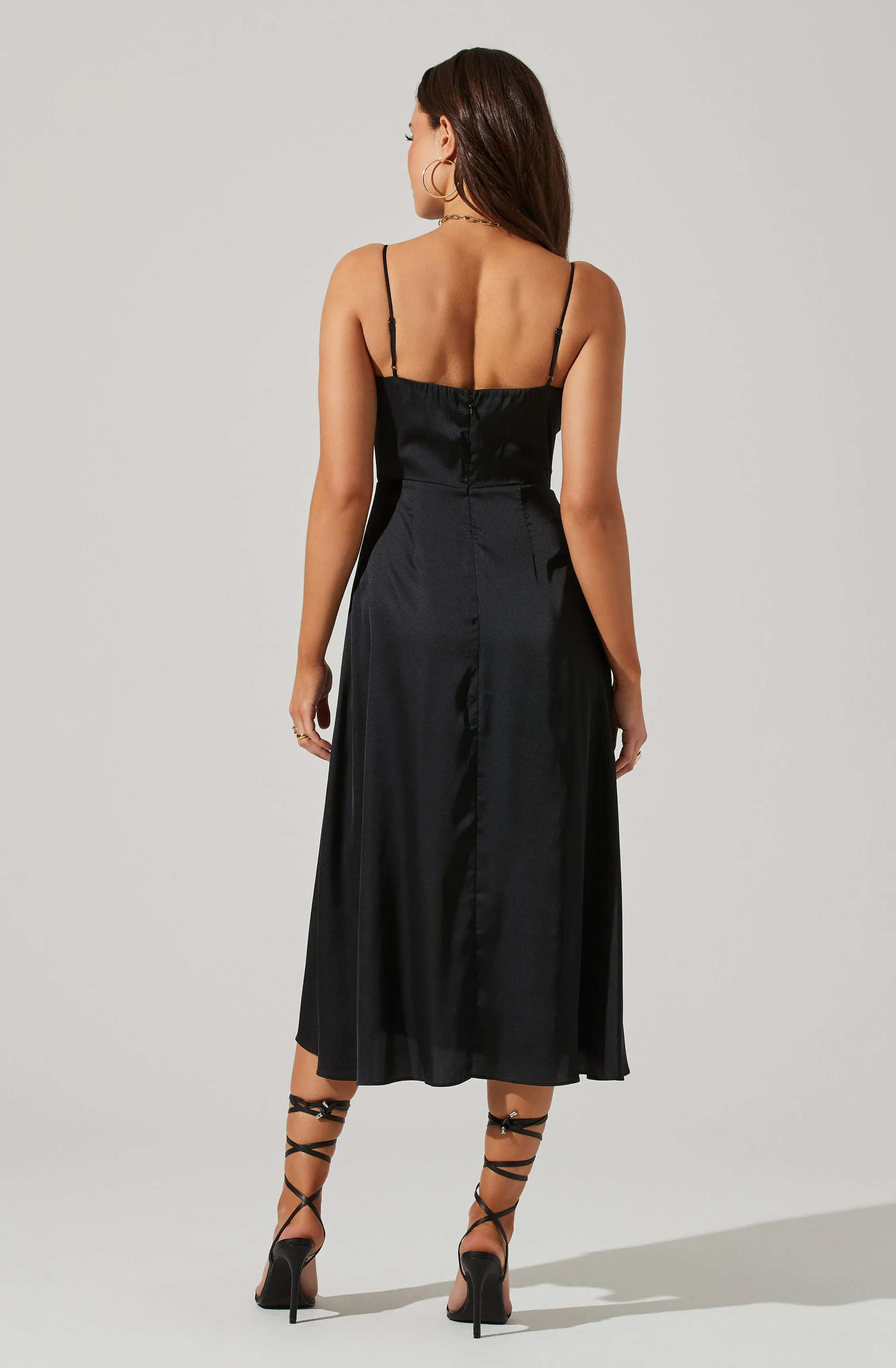 Bustier Satin Midi Dress