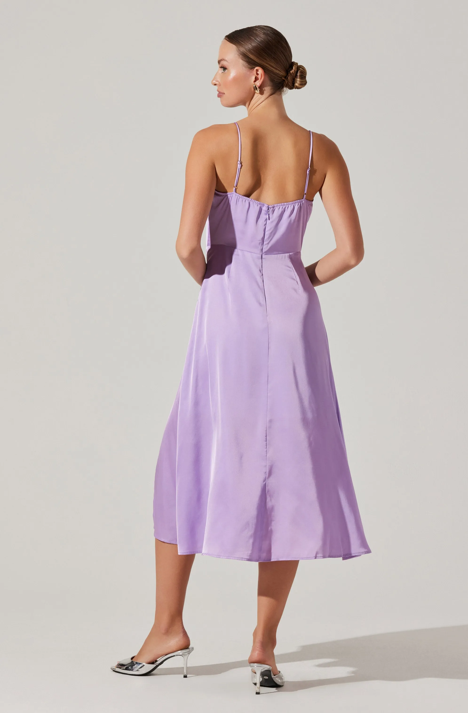 Bustier Satin Midi Dress