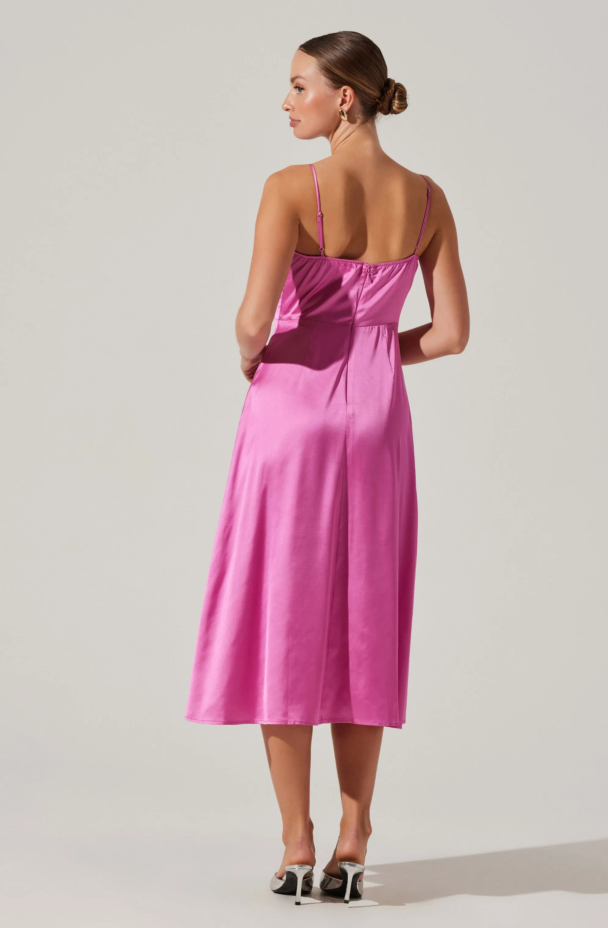 Bustier Satin Midi Dress