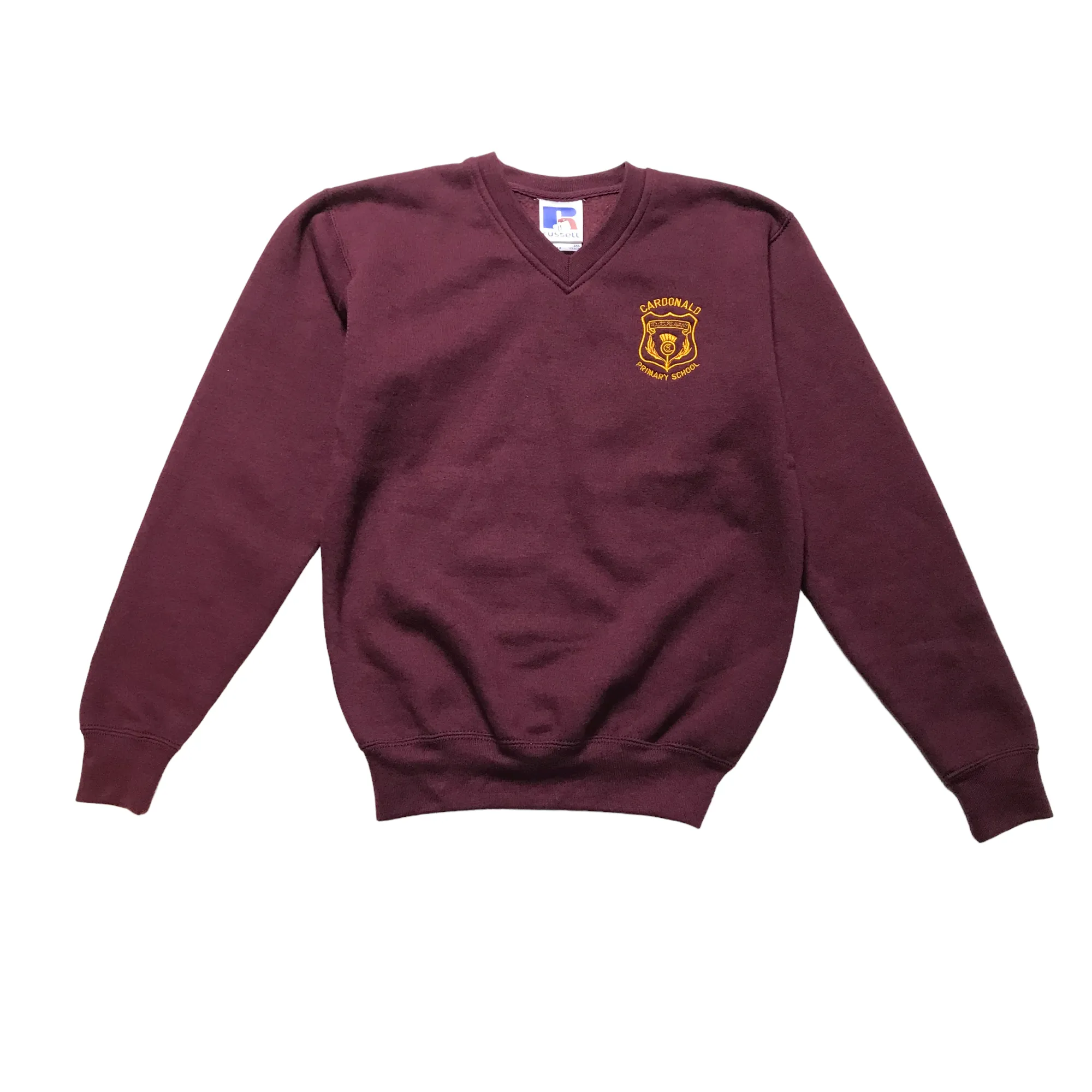 *Cardonald Primary Burgundy V-neck Sweatshirt