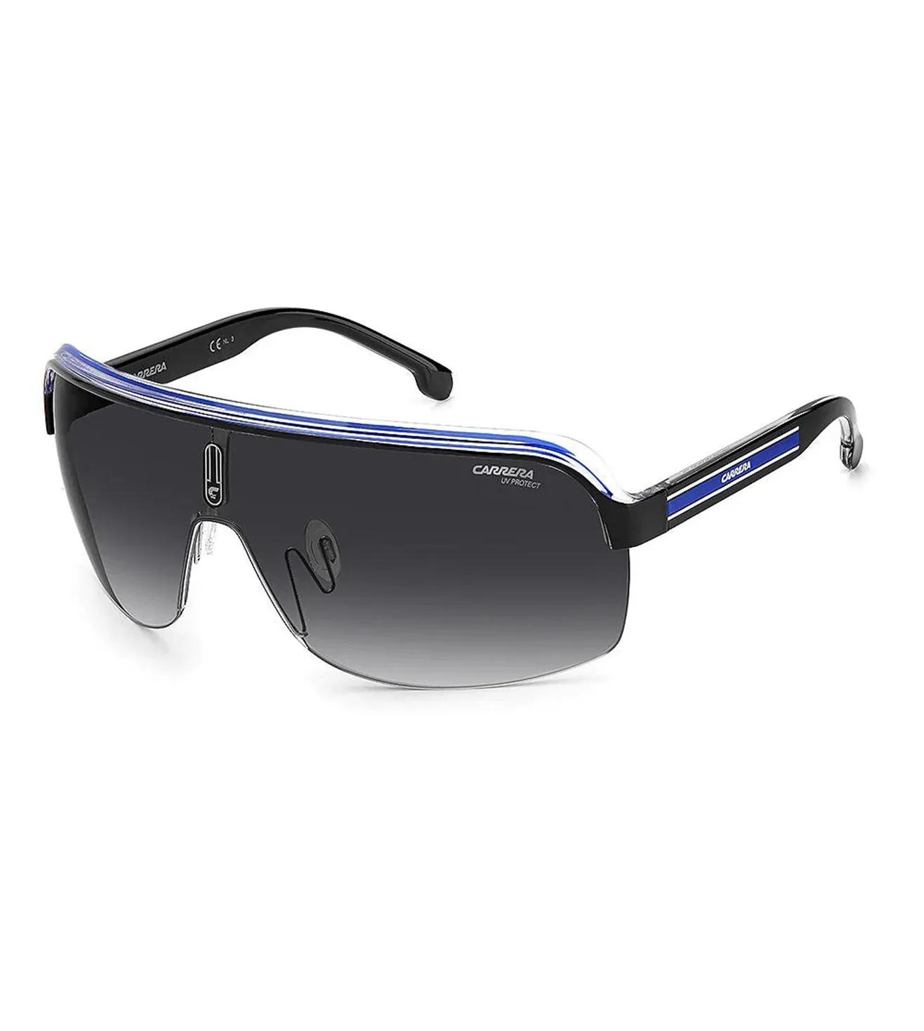 Carrera Top Car Men's Dark Grey Gradient  Wraparound Sunglass