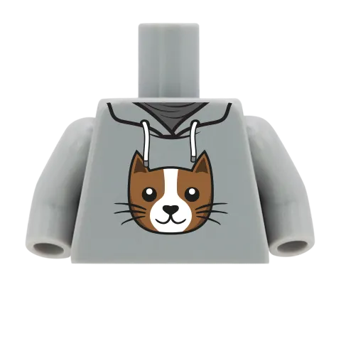 Cat Hoodie - Custom Printed Minifigure Torso