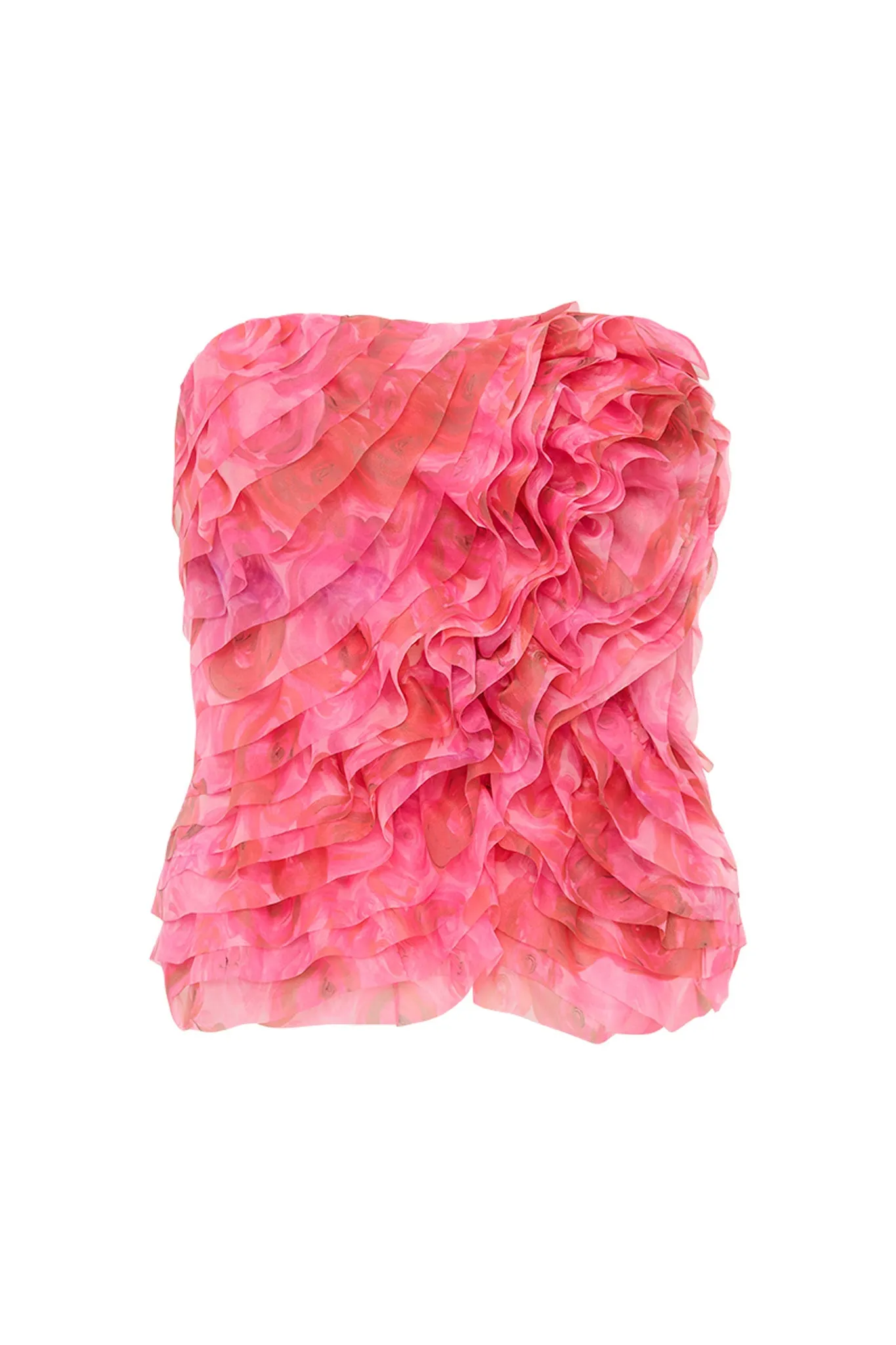 Charmed Rosette Ruffle Bustier