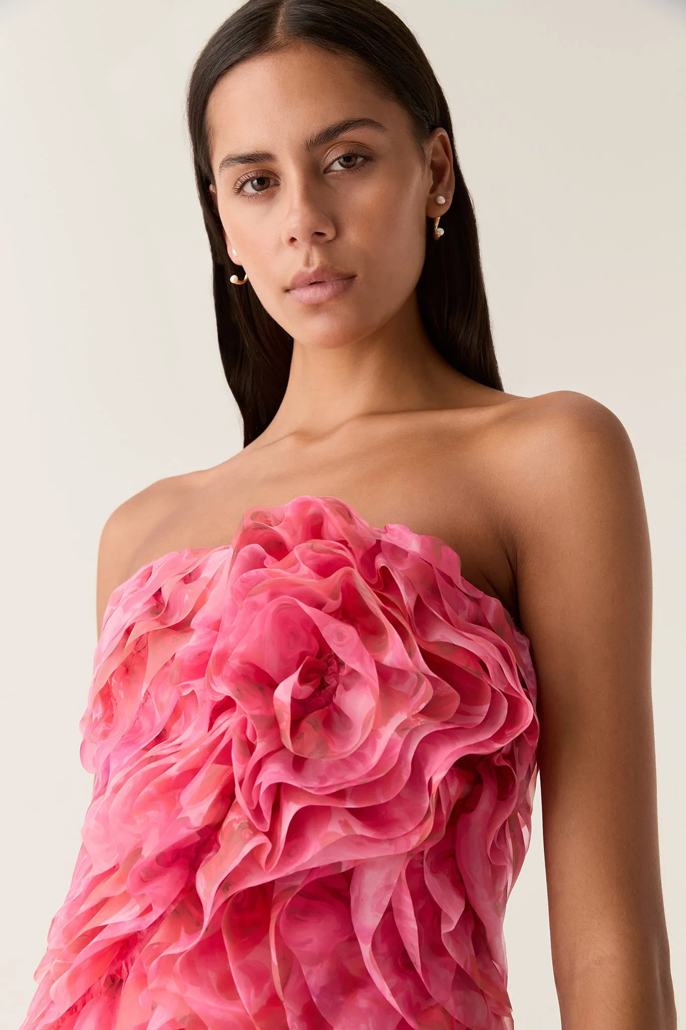 Charmed Rosette Ruffle Bustier