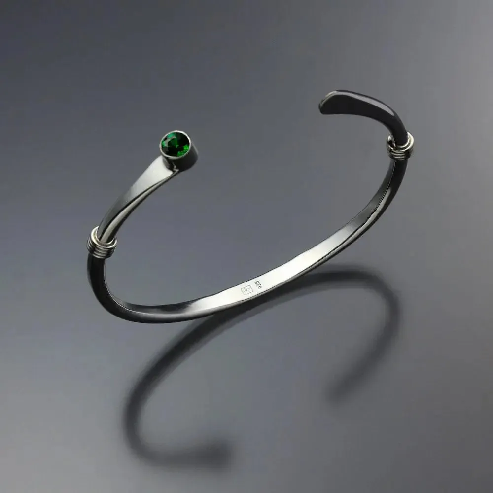 Chrome Diopside Bracelet BRA021WCD Sterling Silver Sterling Silver by John Tzelepis Jewelry