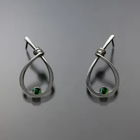 Chrome Diopside Earrings EAR190SMCD Sterling Silver by John Tzelepis Jewelry