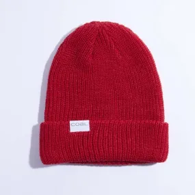 Coal The Stanley Soft Knit Cuff Beanie Dark Red