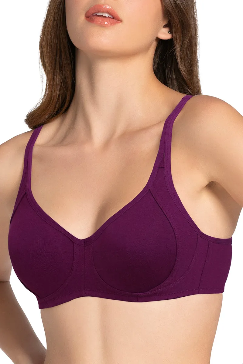 Cool Contour Non-padded Non-wired Support Bra - Plum Caspia