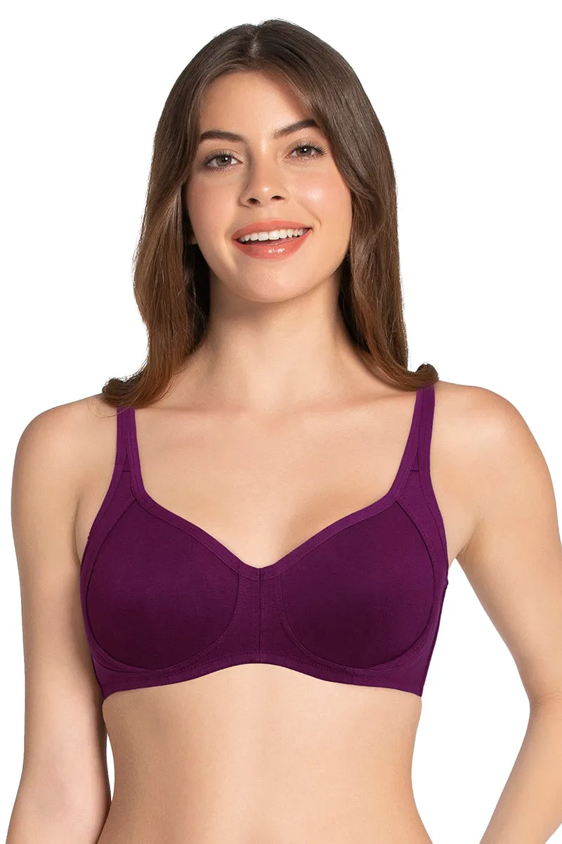 Cool Contour Non-padded Non-wired Support Bra - Plum Caspia