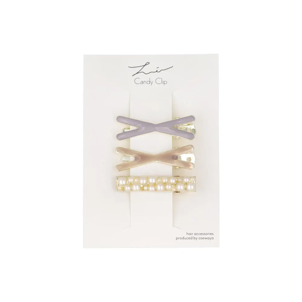 Cross and Pearl Mini Hair Clip Set