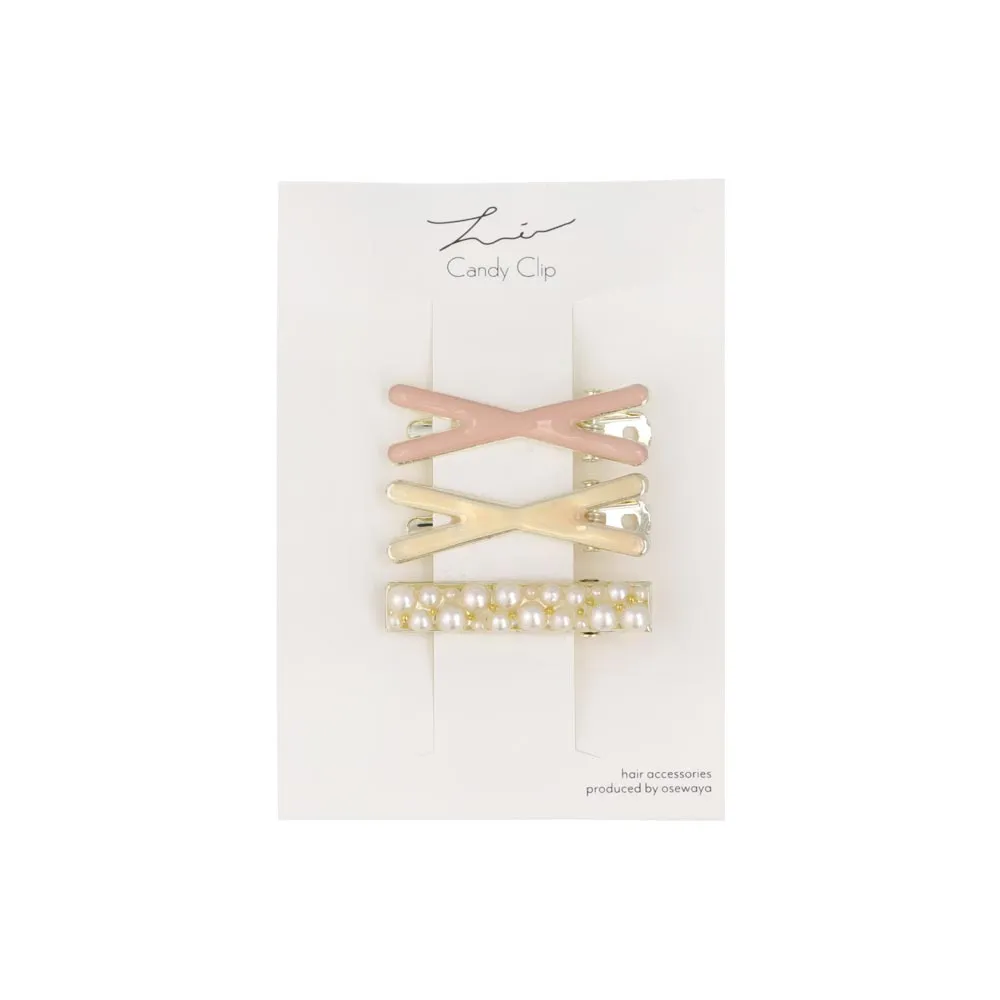 Cross and Pearl Mini Hair Clip Set