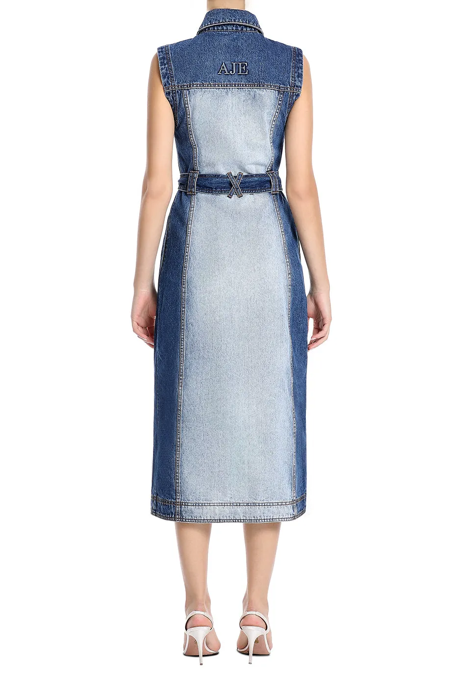 Darcie Two Tone Denim Midi Dress