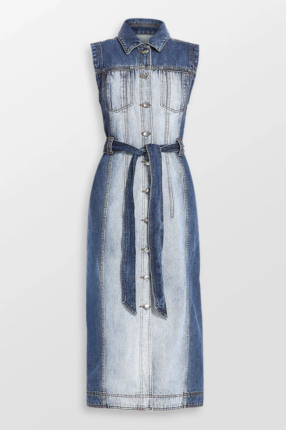 Darcie Two Tone Denim Midi Dress