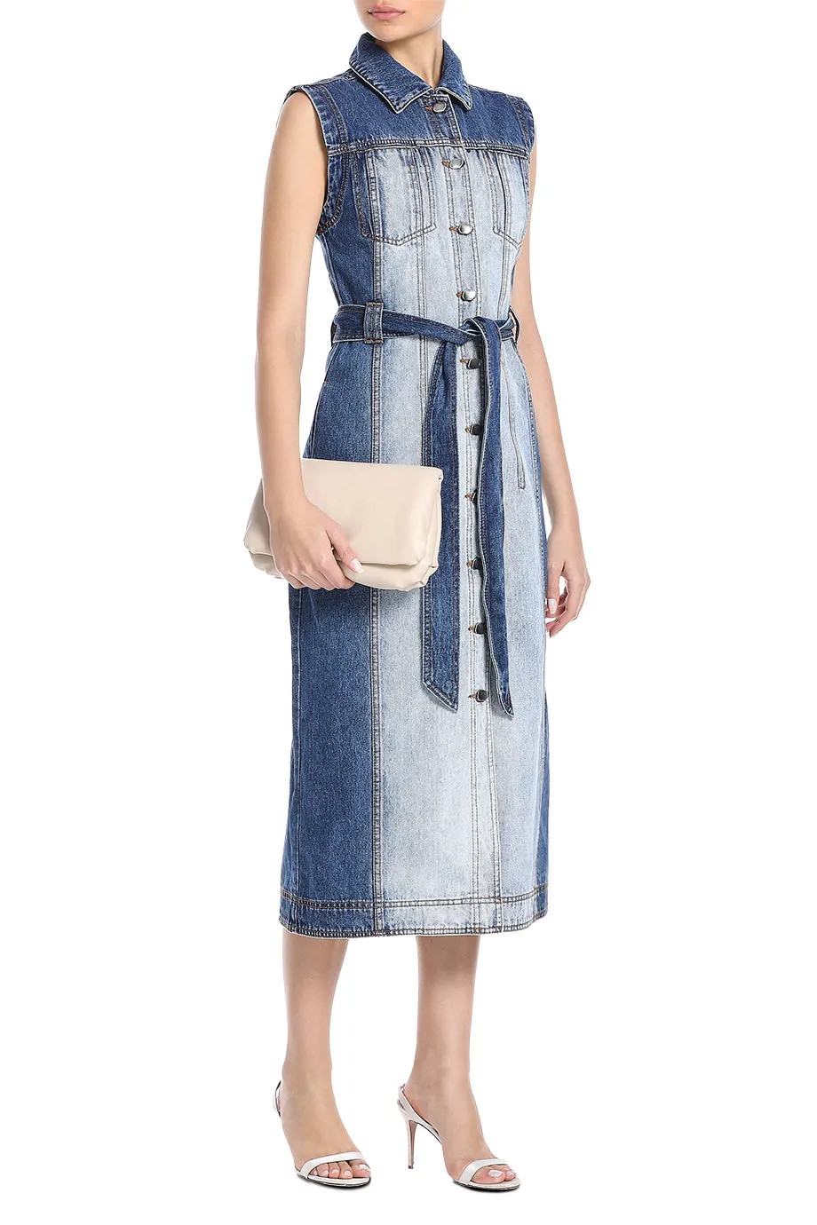 Darcie Two Tone Denim Midi Dress