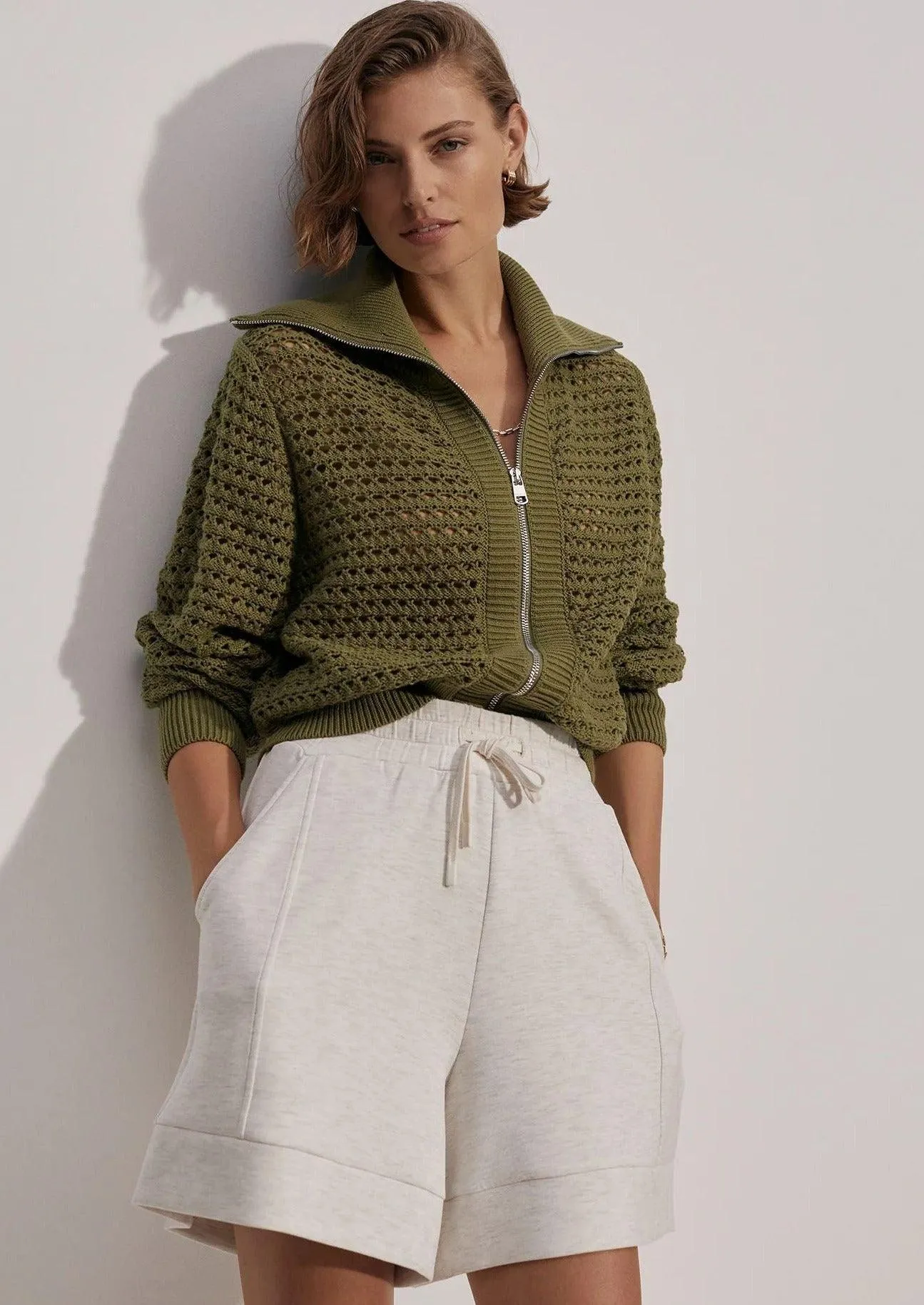 Eloise Zip-Through Knit Fresh Fern