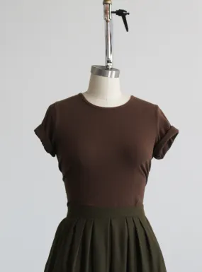 espresso cropped cotton tee