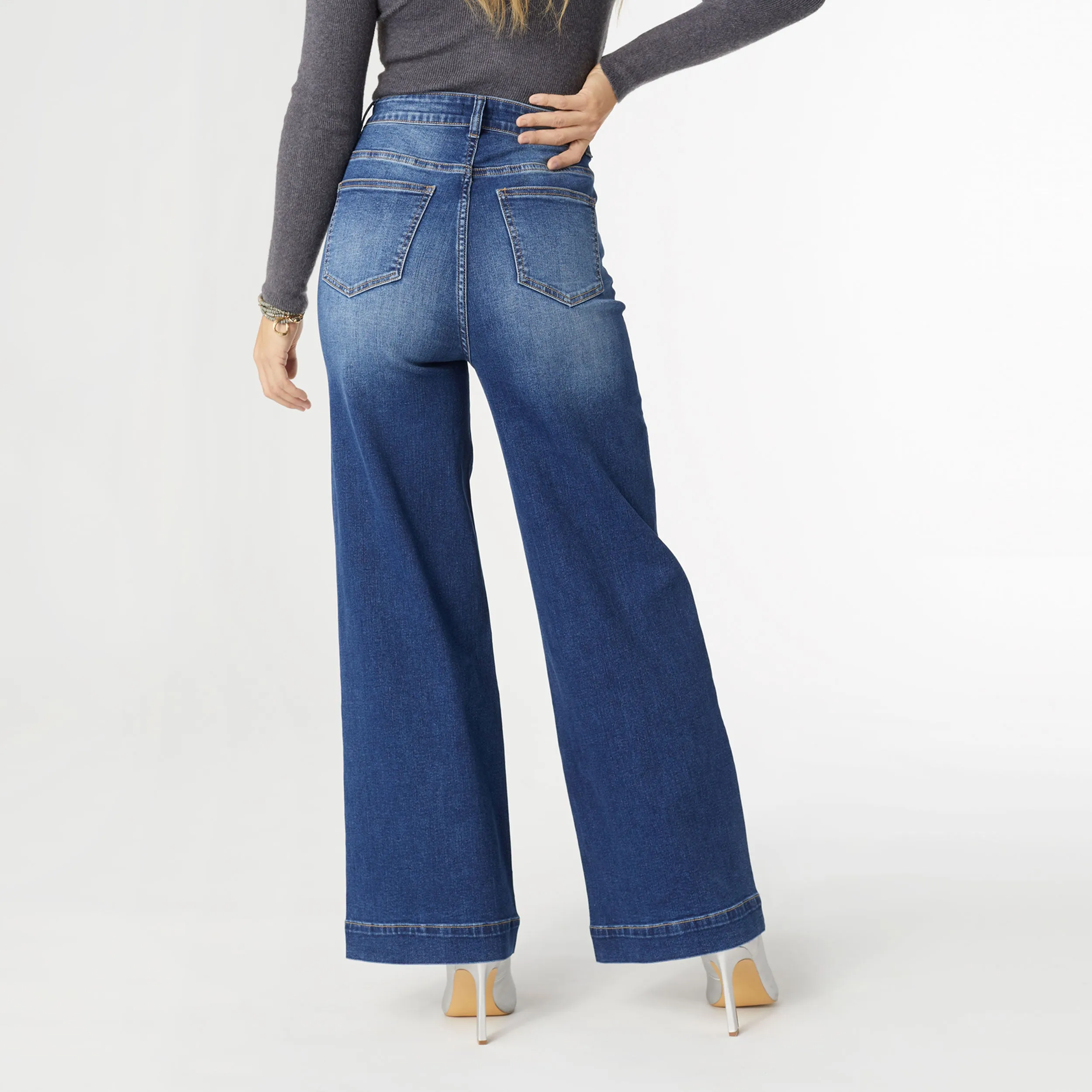 EverStretch High Rise Wide Leg - Dark Denim