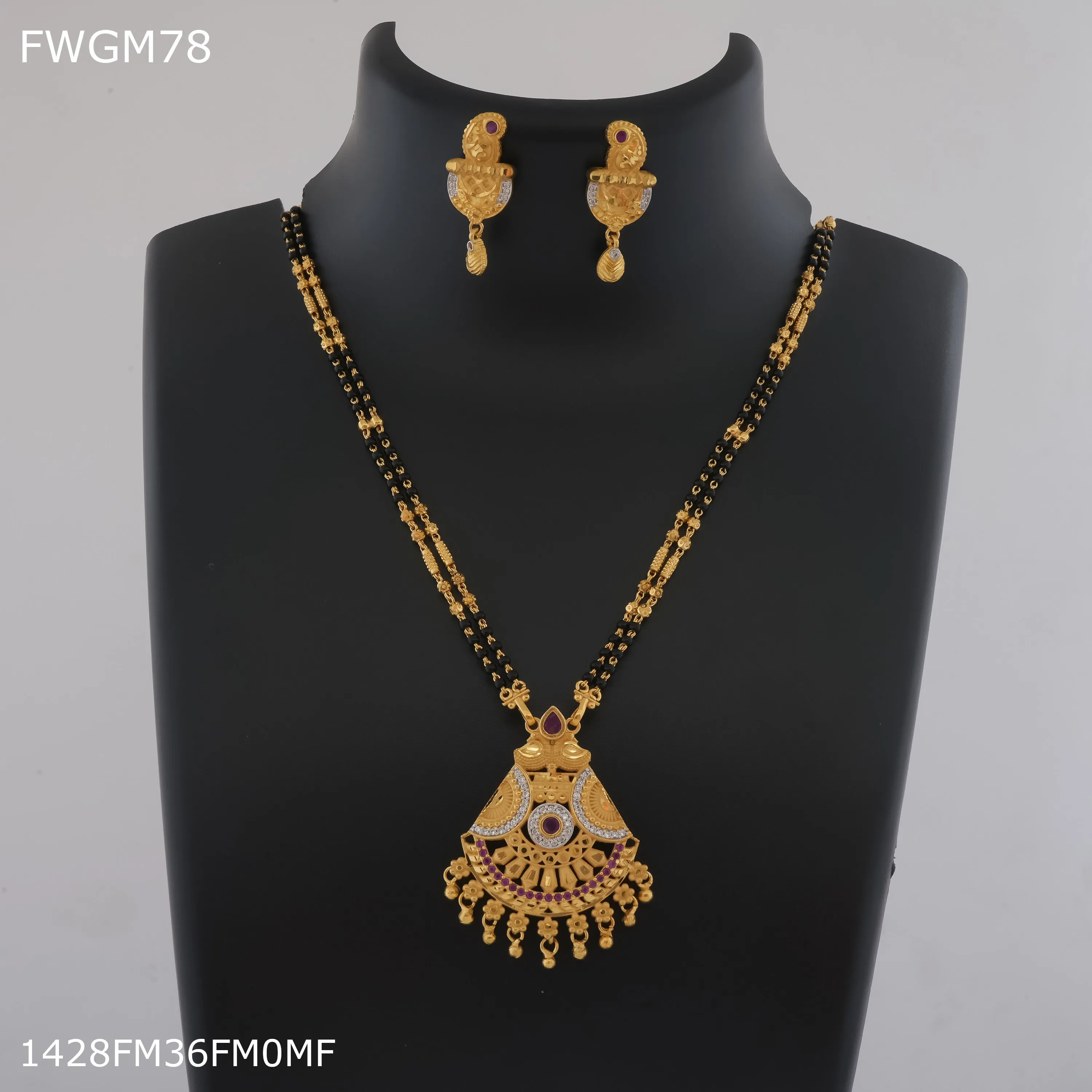 Freemen 1gm Tow line tika mangalsutra for women - FWGM78