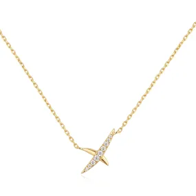 Gold Kiss Pave Necklace