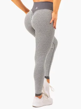 Honeycomb Scrunch Seamless Leggings - Grey Marl