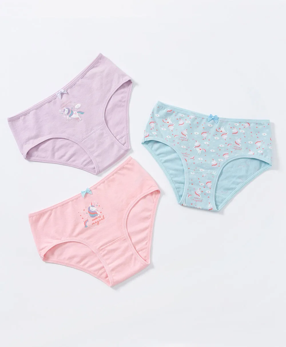 Junior Cloud and Unicorn Mini 3-pack Panties