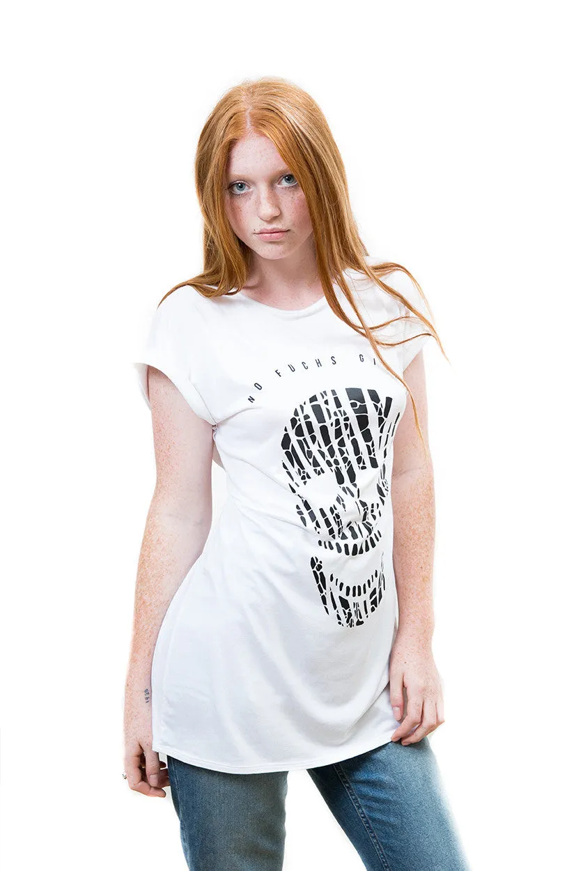 Ladies Fierce Zebra Skull Top