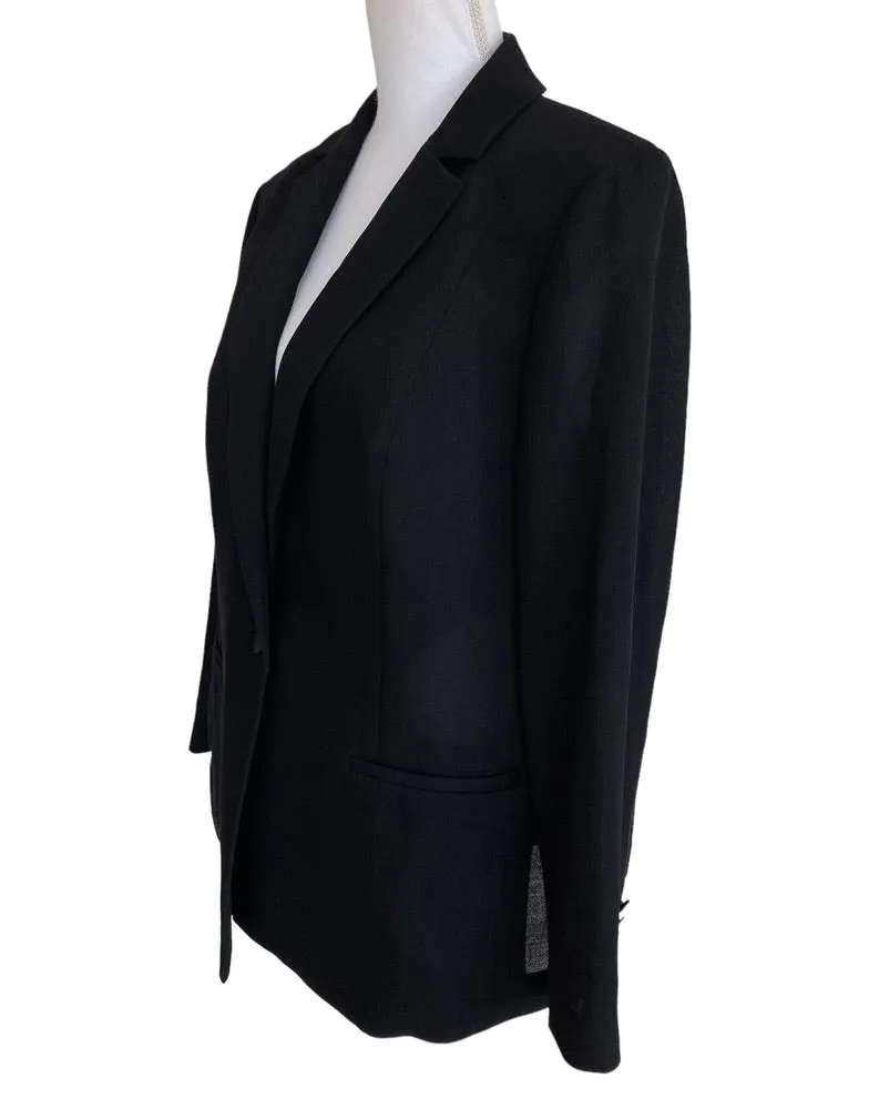 Lafayette 148 Black Lightweight Wool Blazer, 14