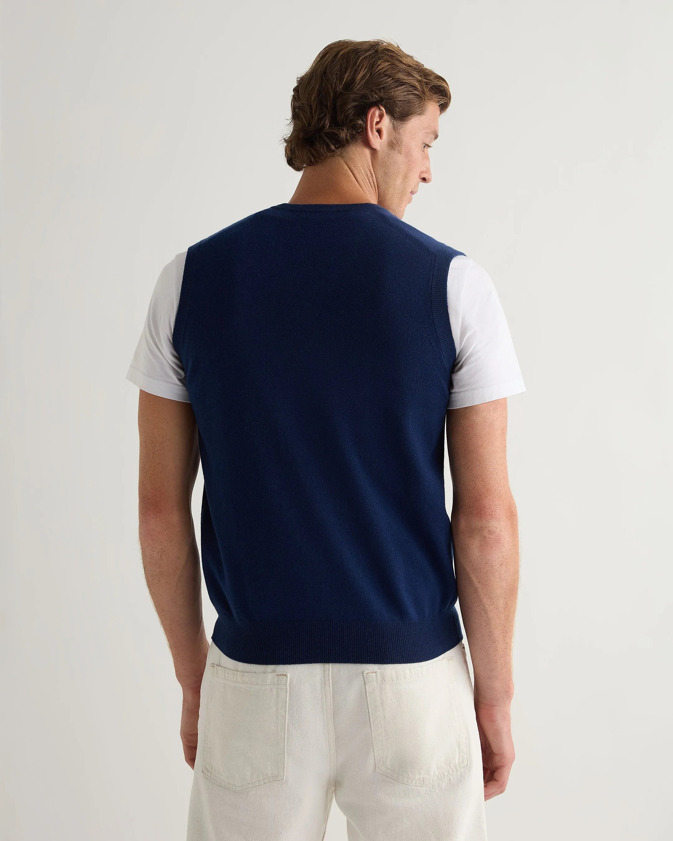 Men's Westminster Cashmere Slipover French Blue