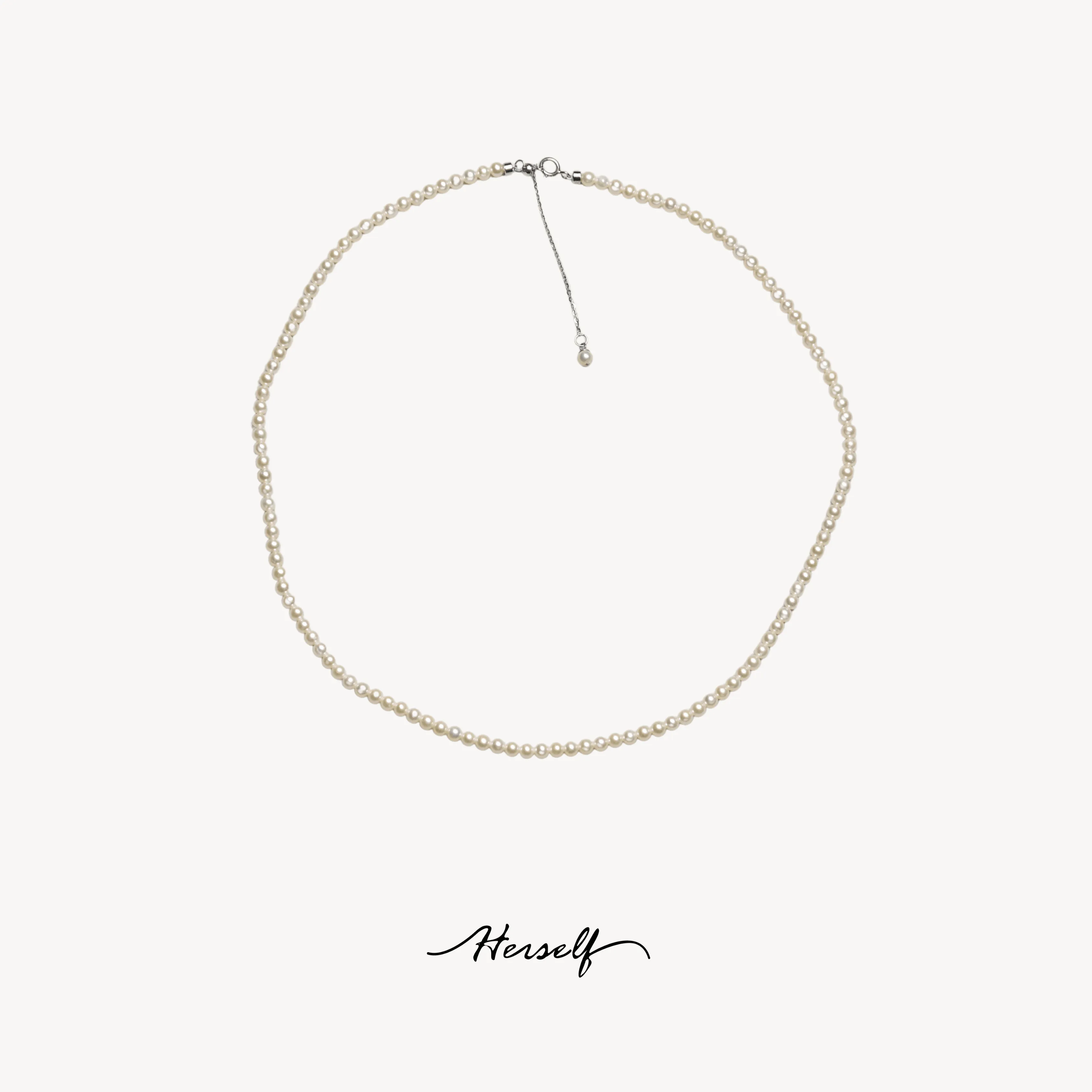 Mini Round Pearls 18K Gold Necklace