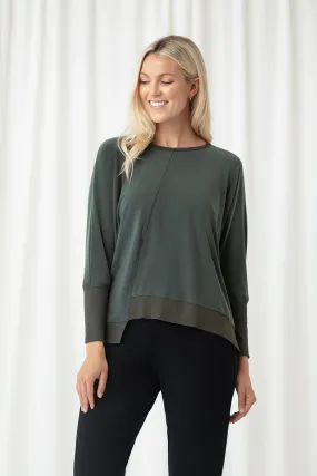 Motion Trim Boxy Top | Melange Olive