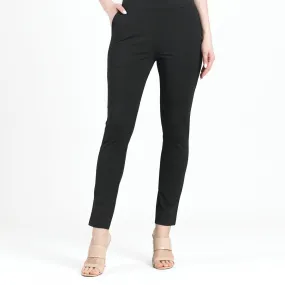 Rayon-Ponte Knit - Straight Leg Pocket Pant - Black