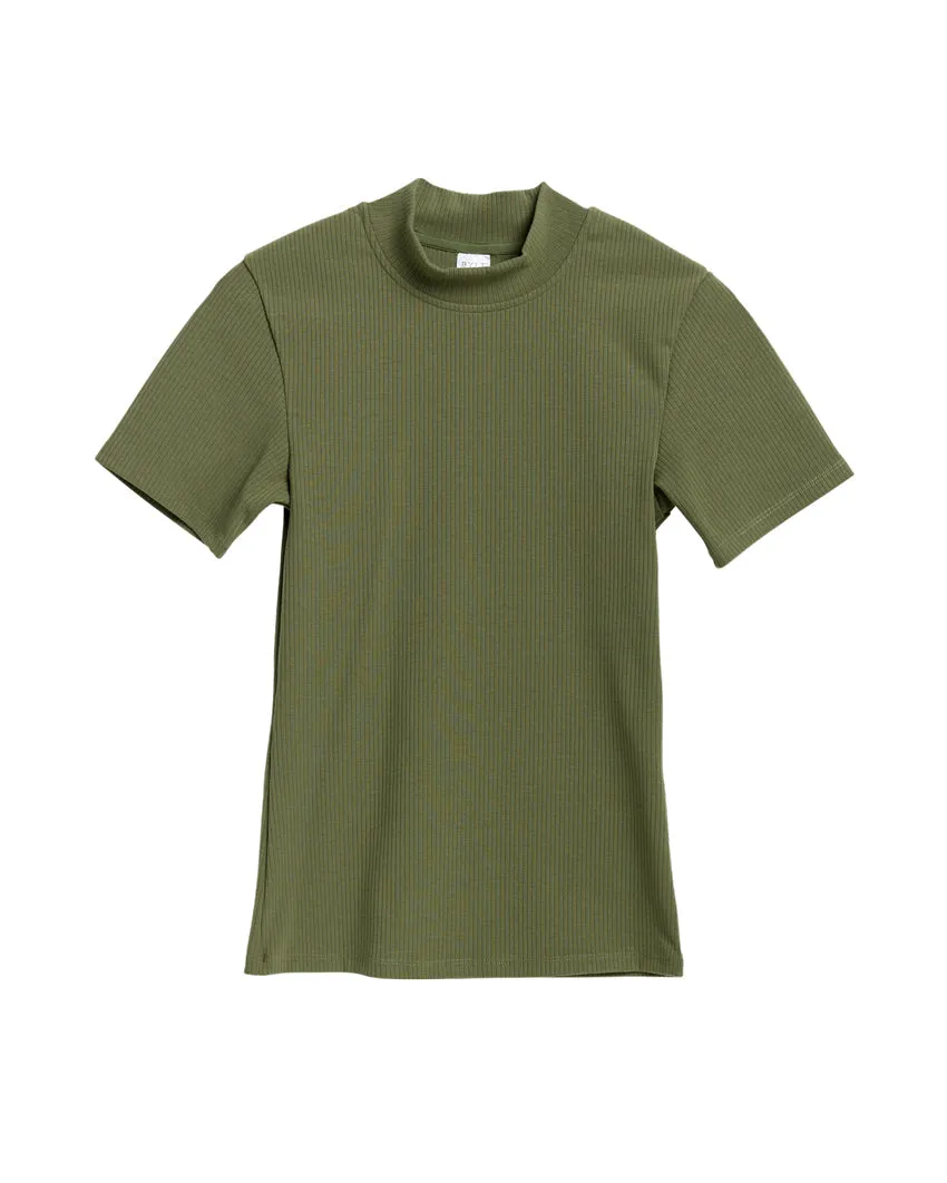 Rib Mockneck Short Sleeve