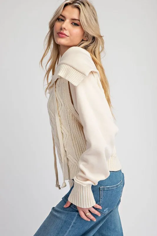 Sailor Cropped Sweater Top