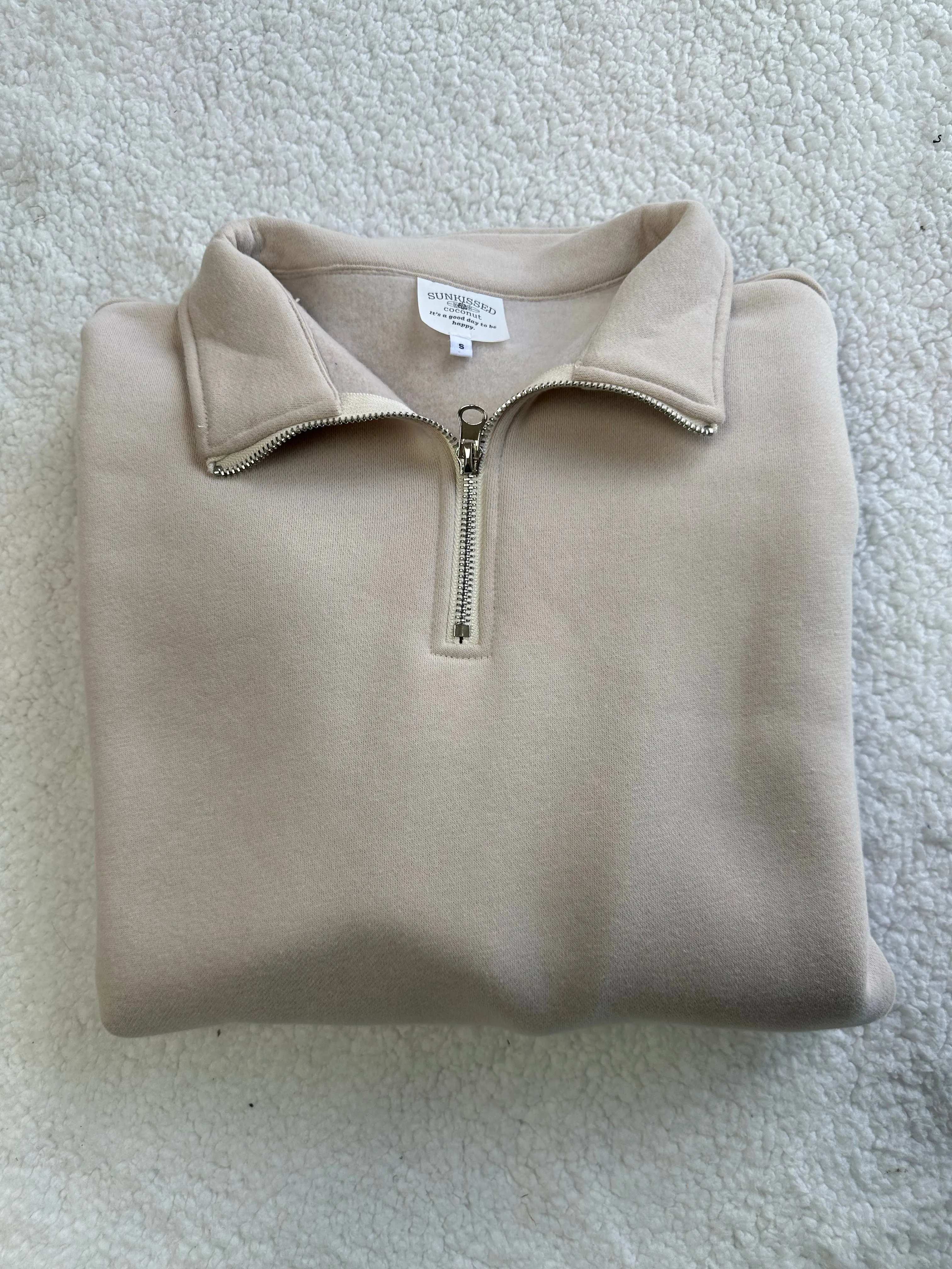 Sunkissedcoconut Blank Quarter-Zip Sweatshirt