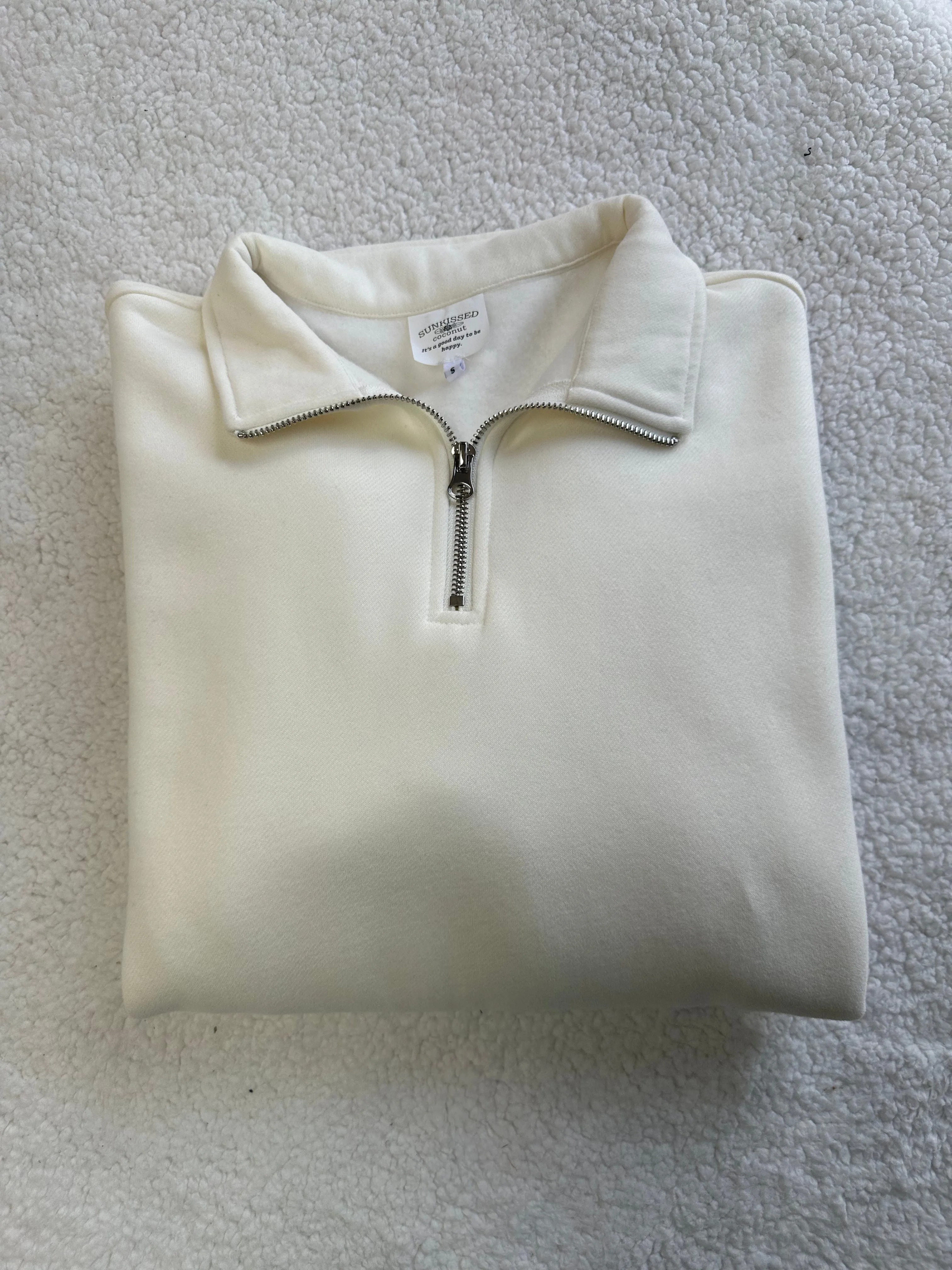 Sunkissedcoconut Blank Quarter-Zip Sweatshirt