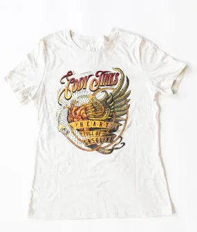 T-Shirt - Ladies: "Heart Full Of Gasoline" (White)