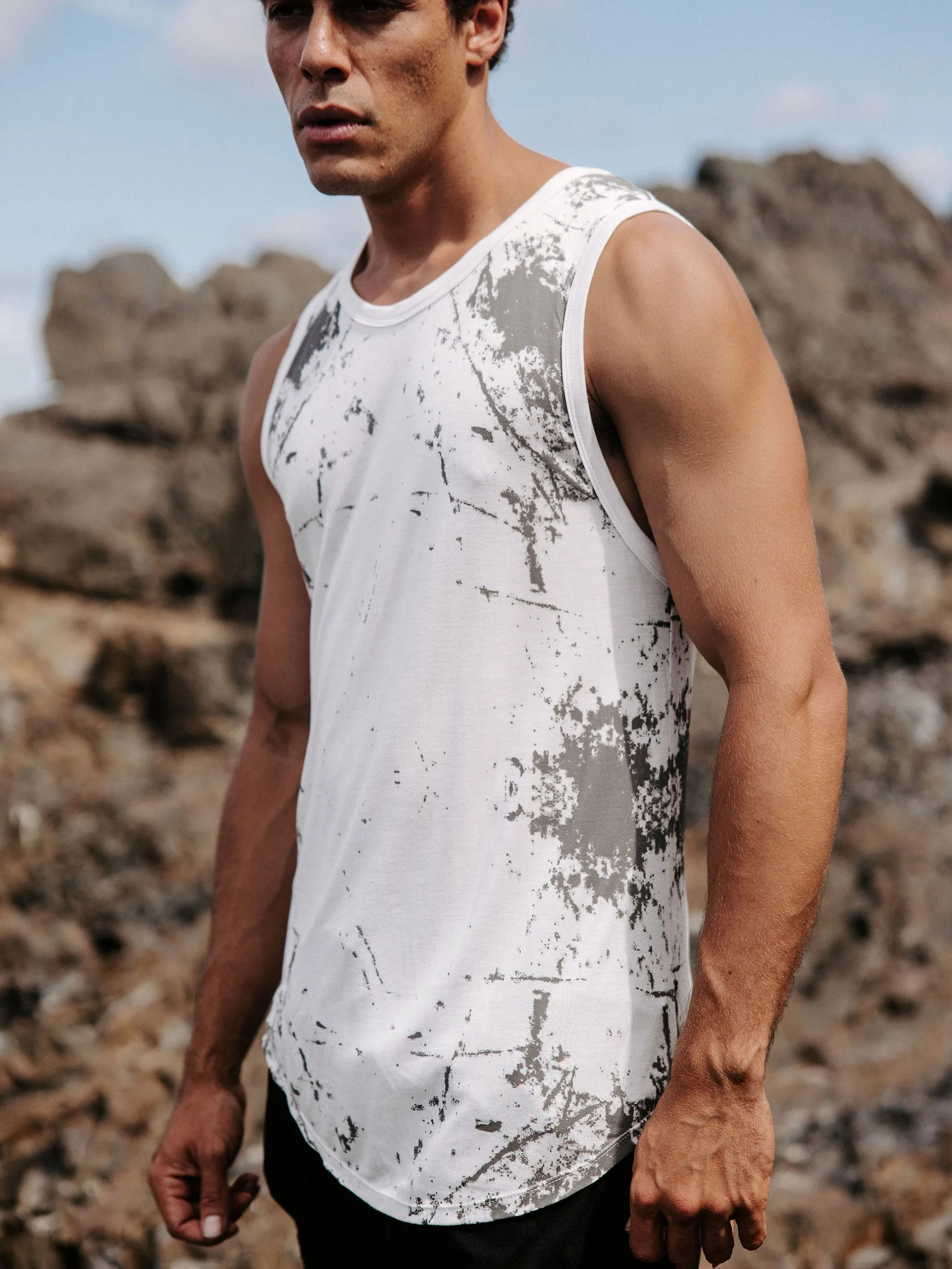 Textural Tank - White